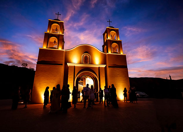 Chapel surrounded by vines, ideal for vineyard wedding venues