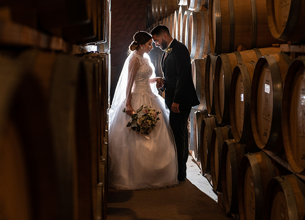 Bodas en viñedos de México en cava subterránea