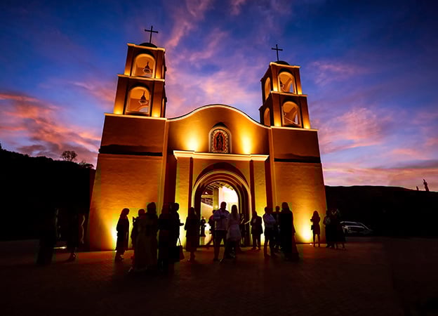 Capilla para boda entre viñedos